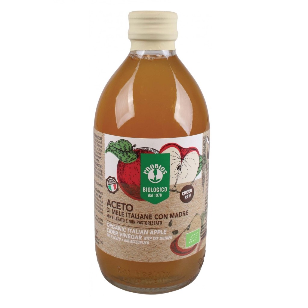 Giấm Táo hữu cơ Có giấm cái ProBios 500ml Organic Apple Cider Vinegar With