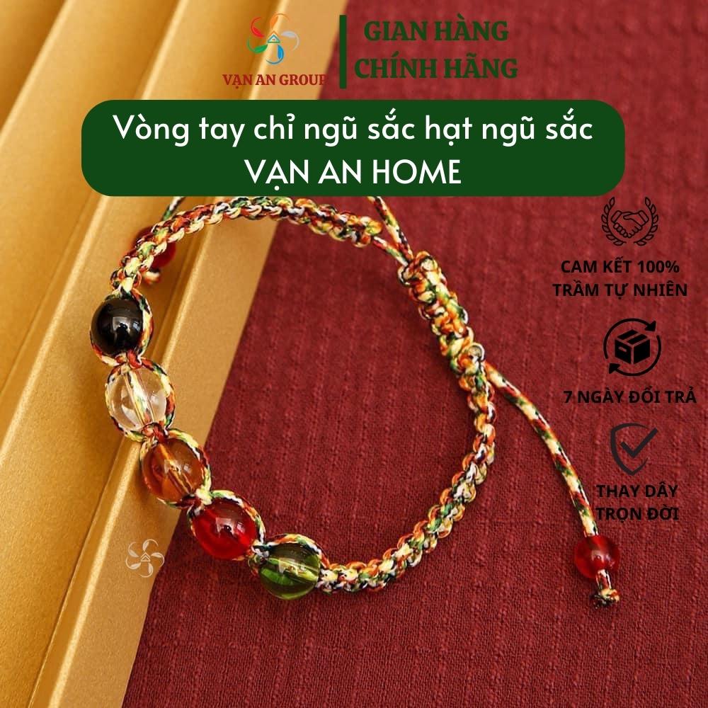 Vòng tay chỉ ngũ sắc hạt ngũ sắc Vạn An Home, vòng ngũ sắc phong thủy Tây Tạng mang đến may mắn, bình an, tài lộc