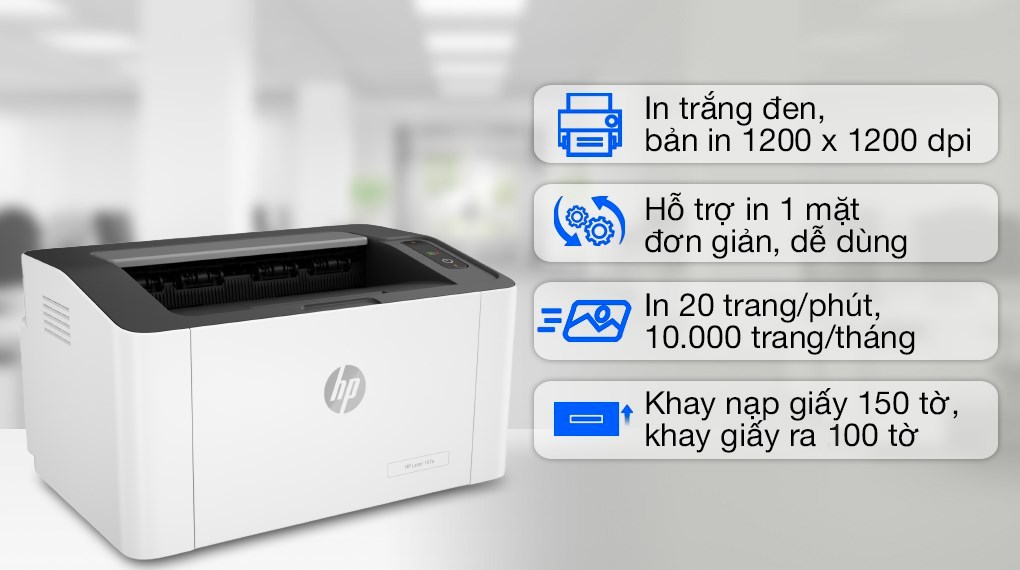 Máy in laser đen trắng hp 107a - 4zb77a - in đen trắng - hàng chính hãng