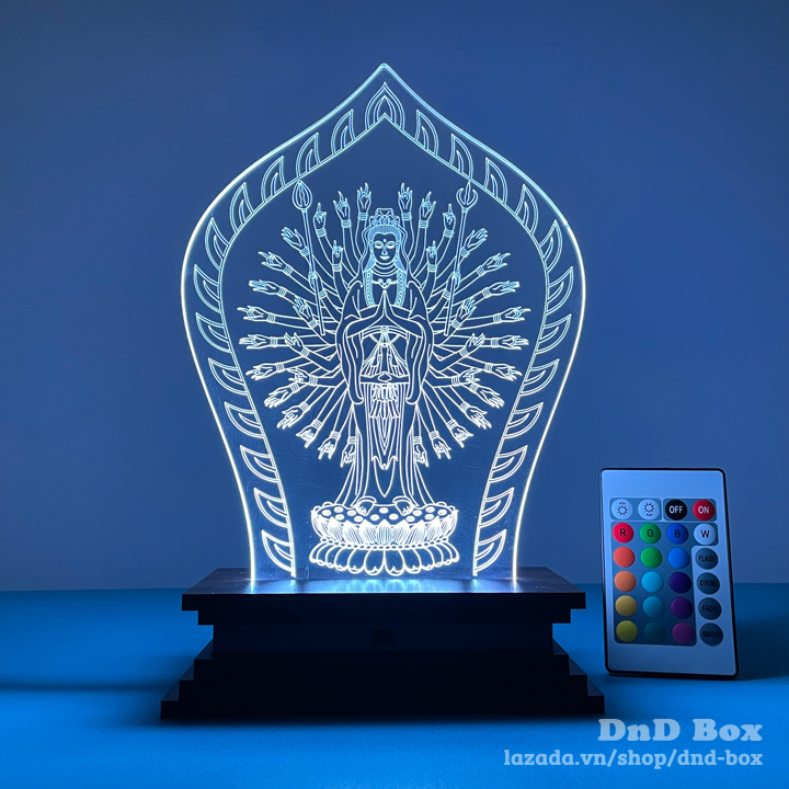 Đèn led 3d hình phật - bồ tát thiên thủ thiên nhãn - dnd box