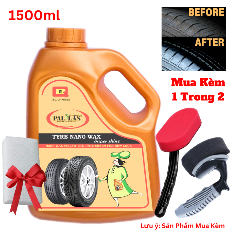 [HCM]Wax Đánh Bóng Vỏ Xe Đánh Bóng Lốp Xe Polish Wax Pallas 1500ml Tặng Mút