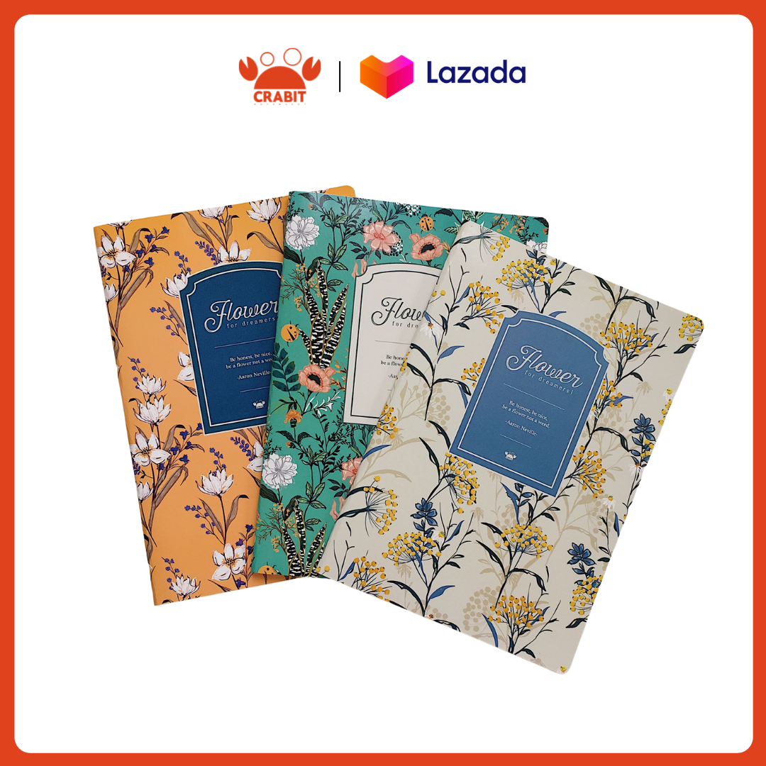 Combo vở kẻ ngang Crabit 80 trang - Flower