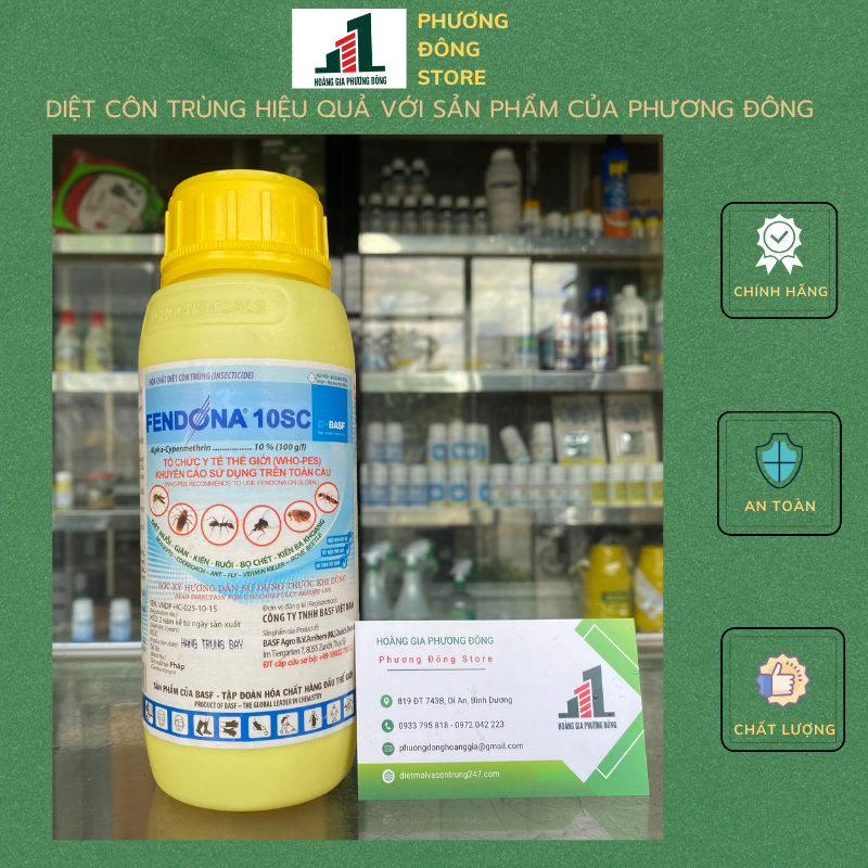 Thuốc diệt côn trùng Ruồi Muỗi Kiến Gián Fendona 10SC -  chai  1 lít