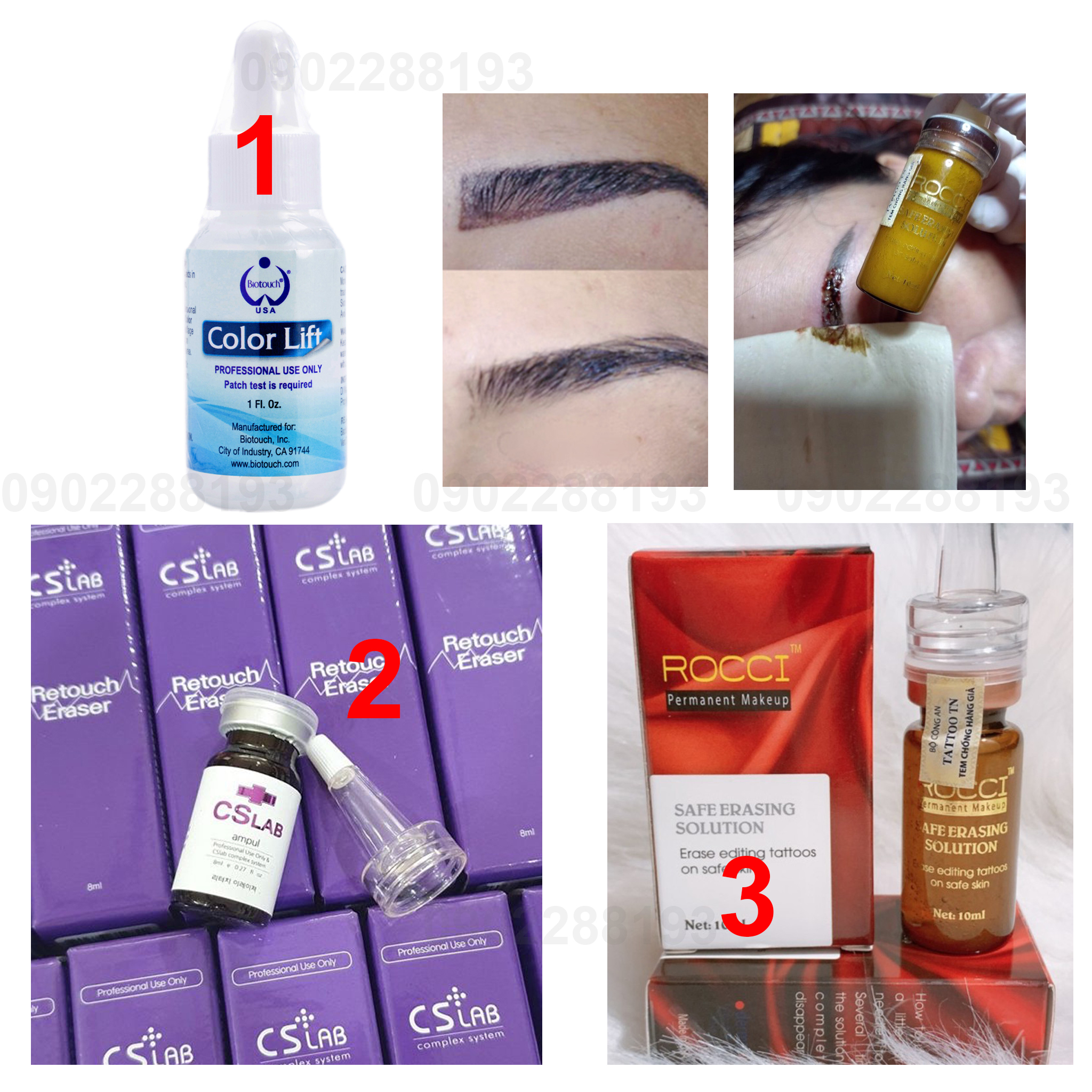 Các Loại Dung dịch Xoá Xăm - Chuyên Phun xăm thẩm mỹ Tattoo- Chất lượng an toàn- Loại 1.