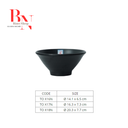 Set 10 Tô Nhựa Melamine Đen Nhám Nhỏ - TOX17
