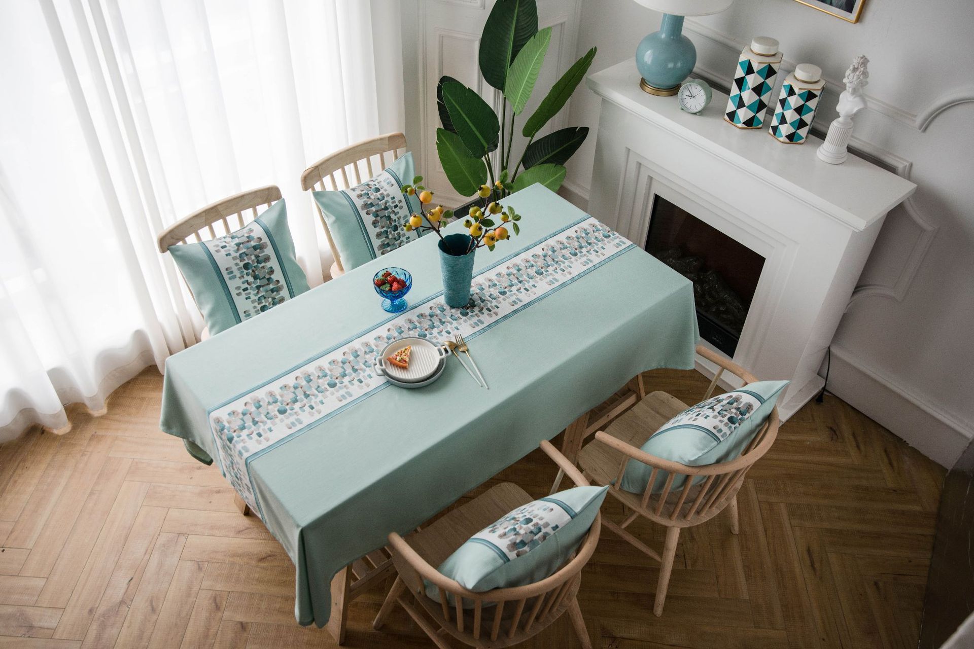 Khăn trải bàn vải cotton bố thô 140X180cm