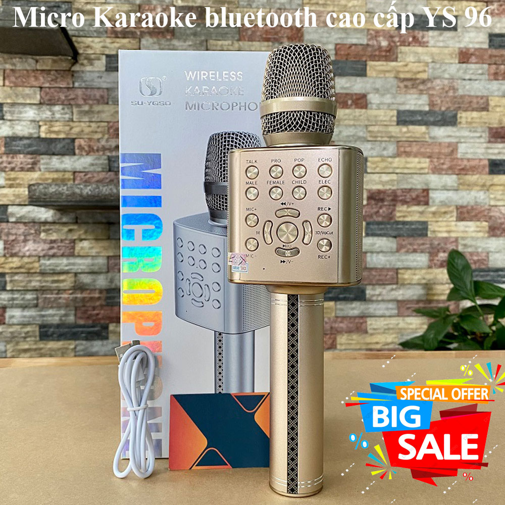 Micro karaoke bluetooth cao cấp SU YOSD YS-96, kết nối bluetooth, loa hát karaoke kèm mic, Bass hay chống hú, hát cực hay, BH uy tín 1 đổi 1.