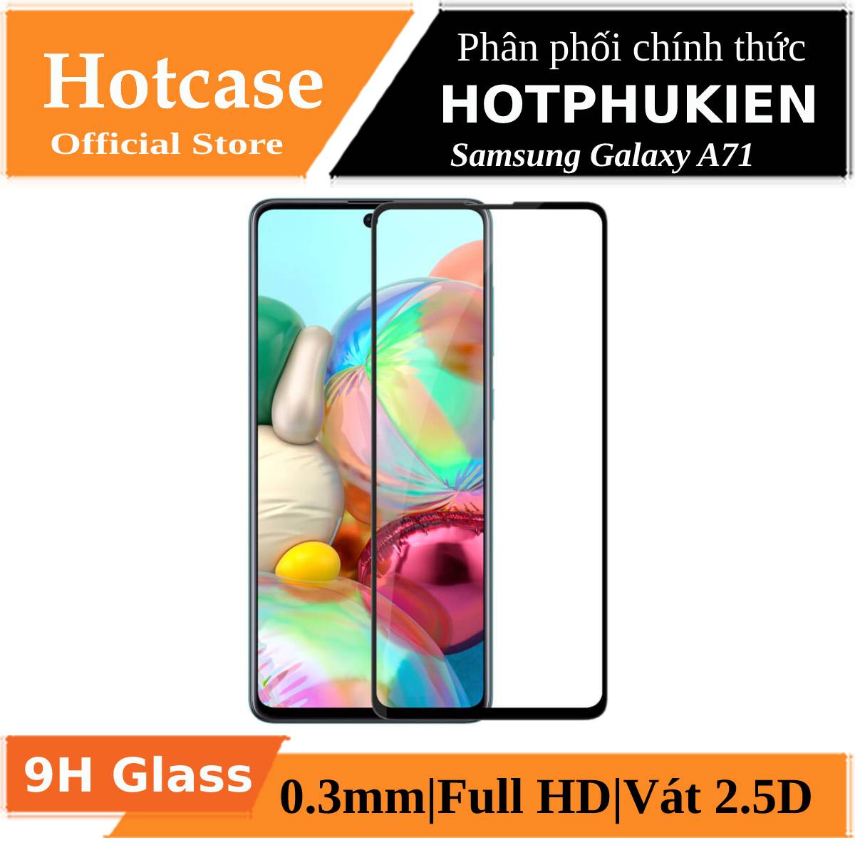 Miếng dán kính cường lực full màn hình 111D cho Samsung Galaxy A71 hiệu HOTCASE (siêu mỏng chỉ 0.3mm, độ trong tuyệt đối, bo cong bảo vệ viền, độ cứng 9H) - Phân phối bởi Hotphukien