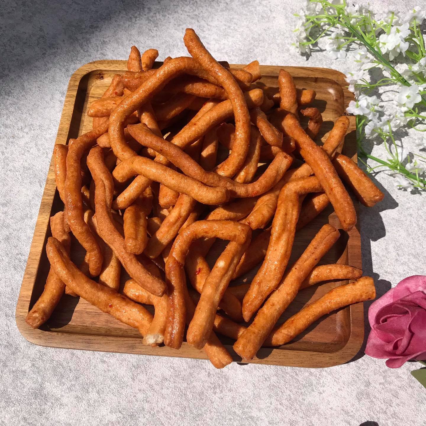 1 Kg Bánh que củi chiên bơ sốt mắm ớt thơm ngon-đồ ăn vặt