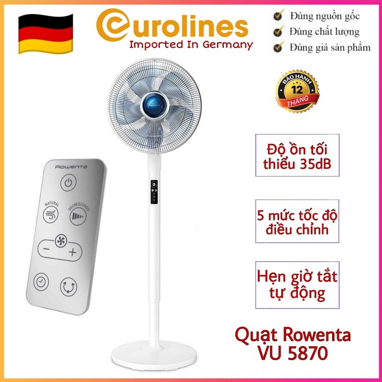 [trả góp 0%]quạt cây rowenta vu5870 [siêu yên tĩnh siêu mát - nhập đức - bảo hành 24 tháng]