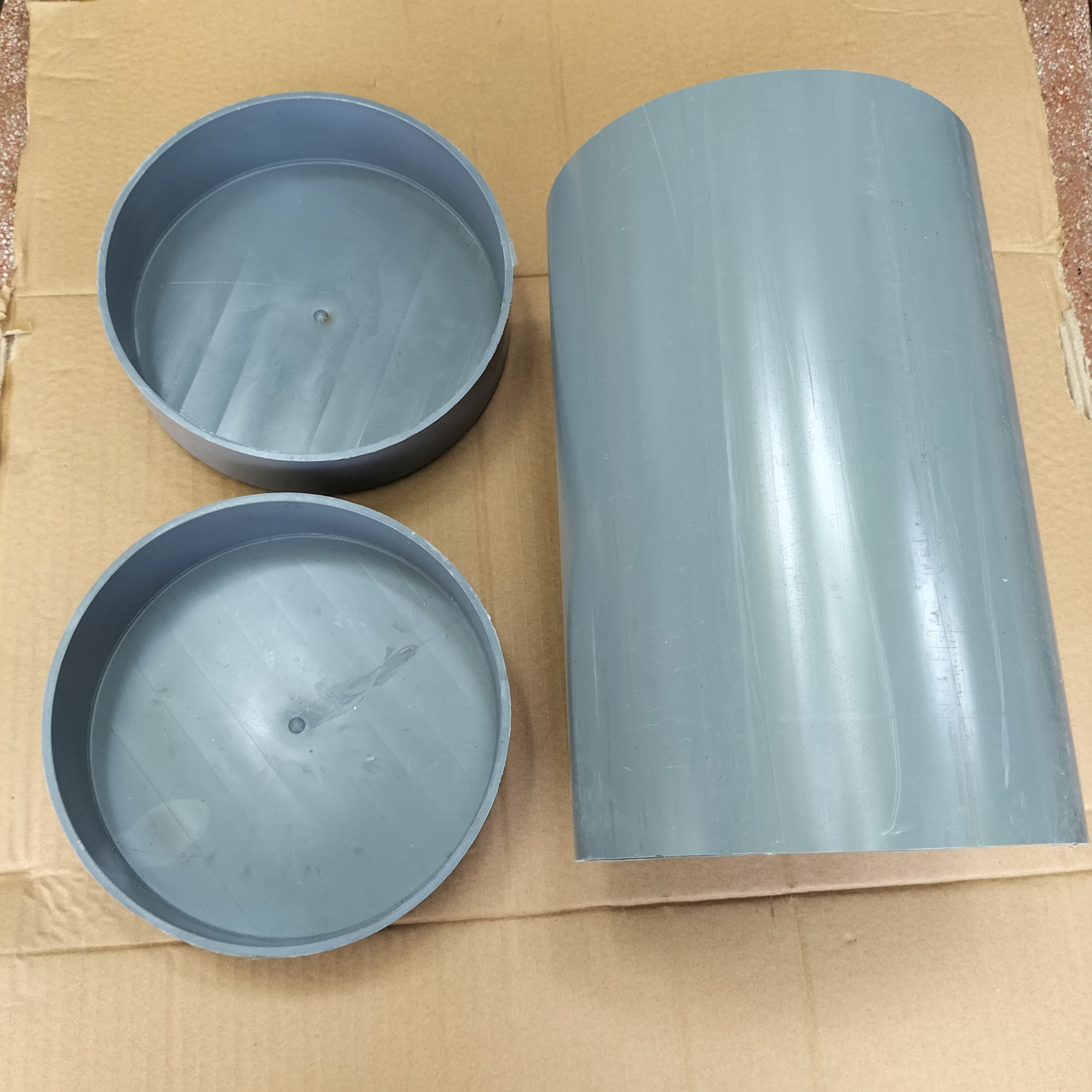 Combo ống nhựa pvc dài 30 cm phi 200 và 2 bịt đầu phi 200