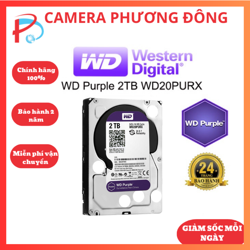 Ổ Cứng Camera HDD 2Tb WD Purple Surveilance - hàng nhập khẩu
