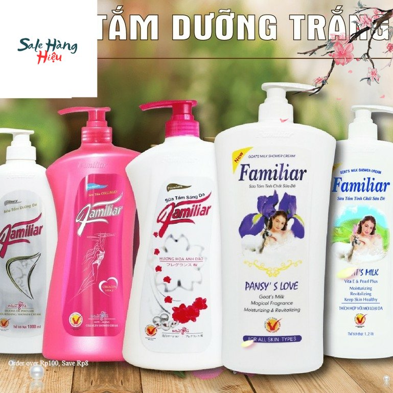 Chai sữa tắm familiar 500ml tinh chất sữa dê/ cá ngựa