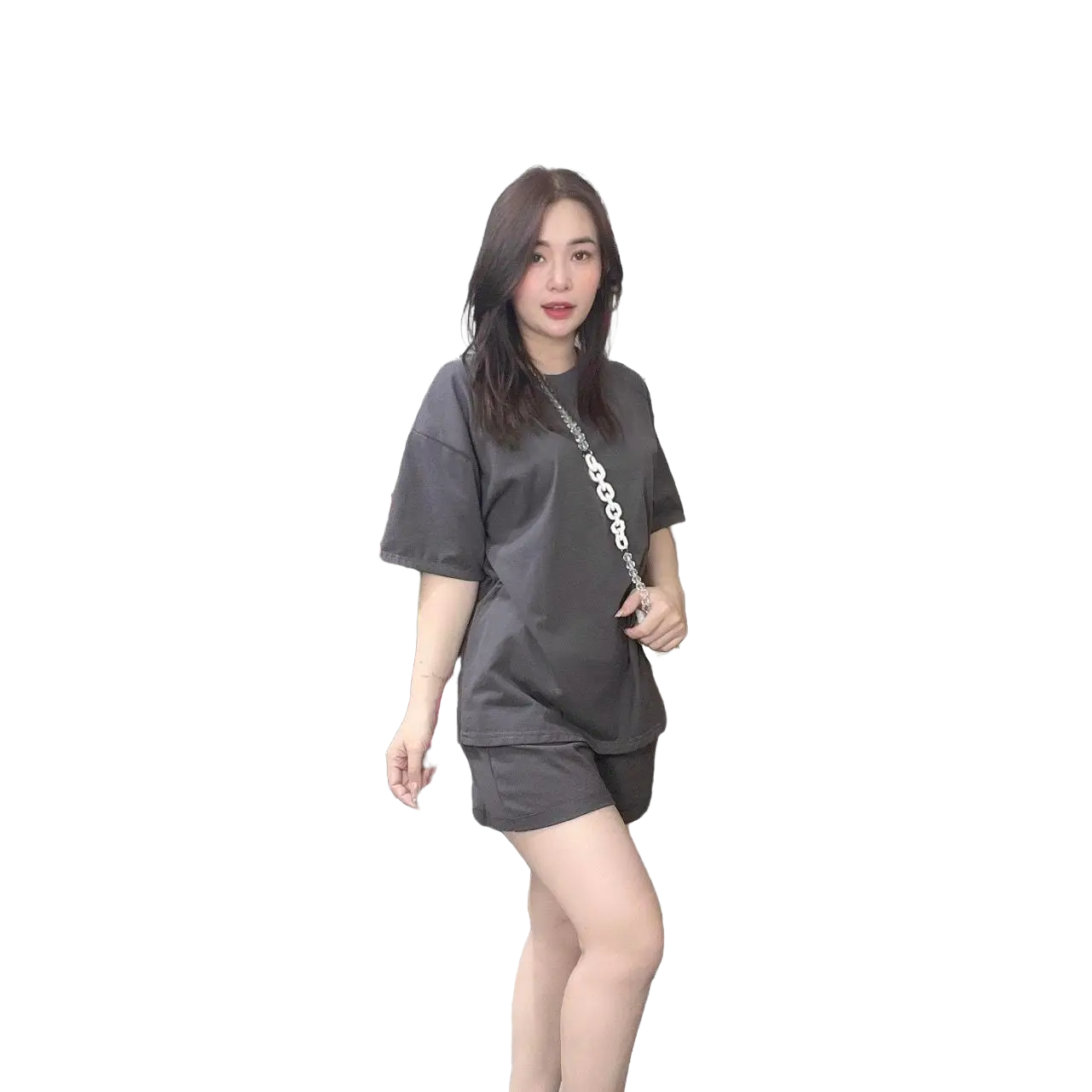 Set đồ bộ nữ mặc nhà quần đùi áo thun cotton khô 3158 basic trơn 2 size xl