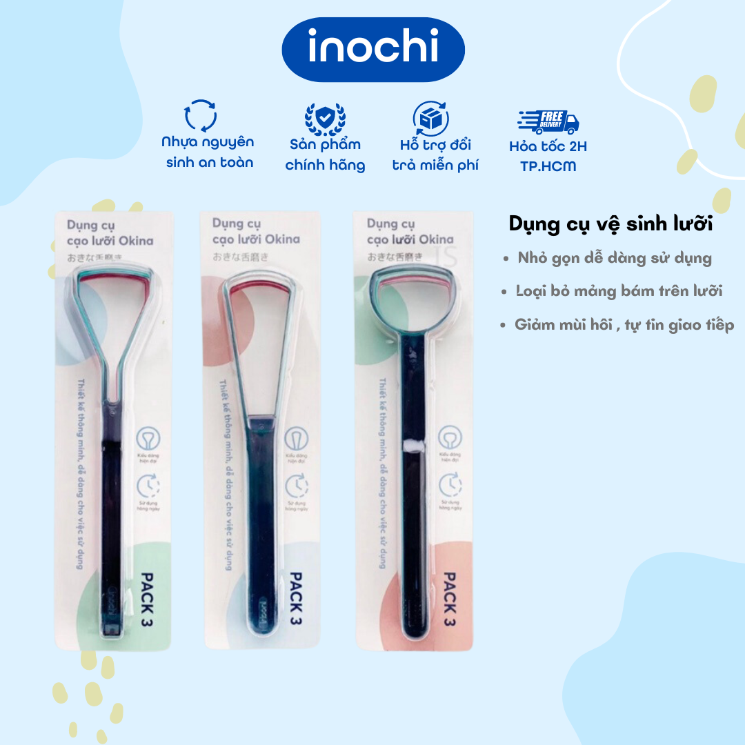 Đồ cạo lưỡi, dụng cụ vệ sinh lưỡi Inochi, dao nạo lưỡi, dụng cụ vệ sinh lưỡi.