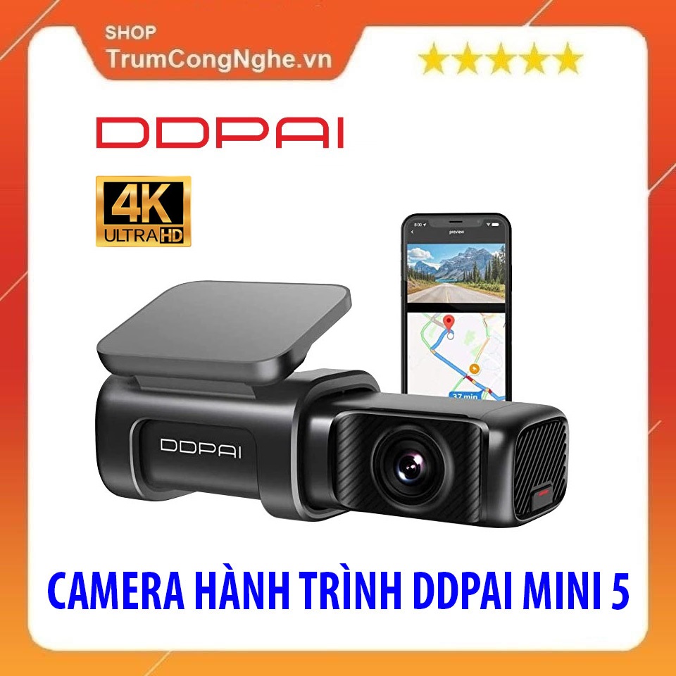 Camera hành trình DDPAI Mini 5 64GB Độ Nét 4K Tích hợp sẵn GPS Phiên bản