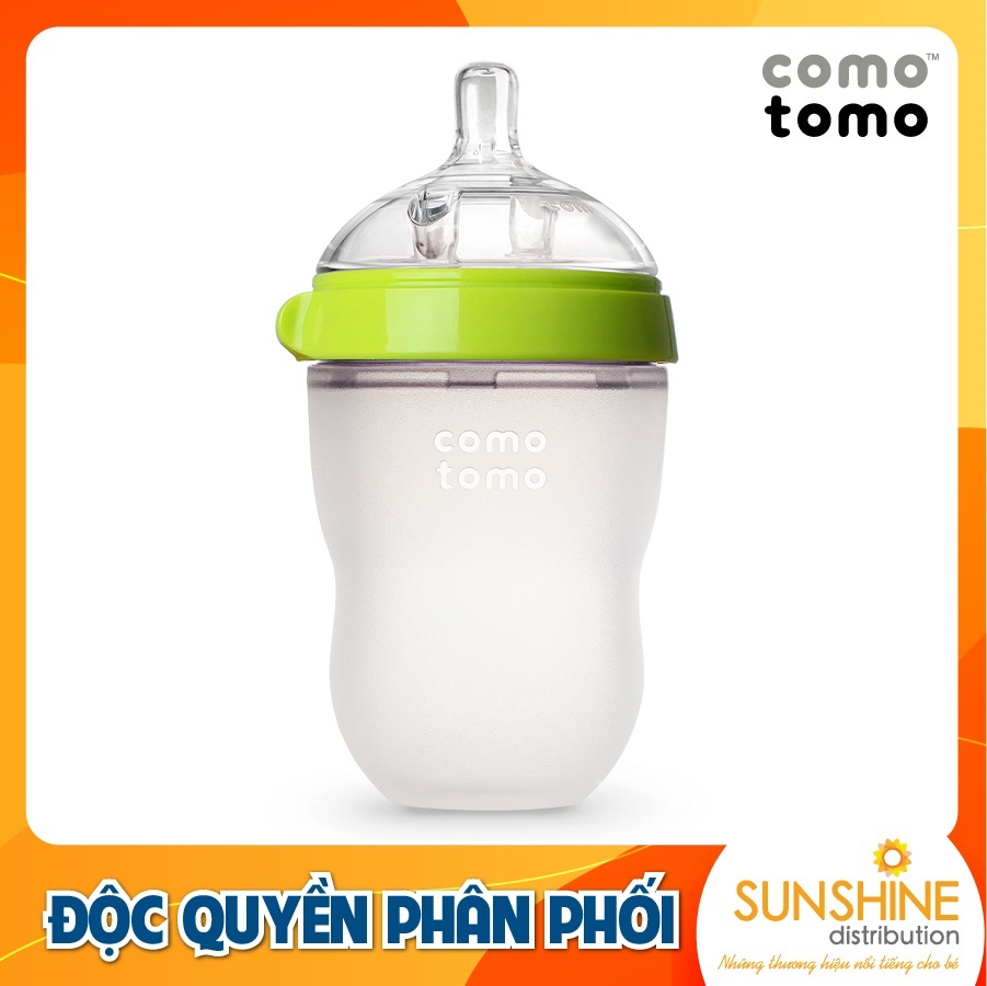 Bình sữa silicone comotomo 250ml- xanh