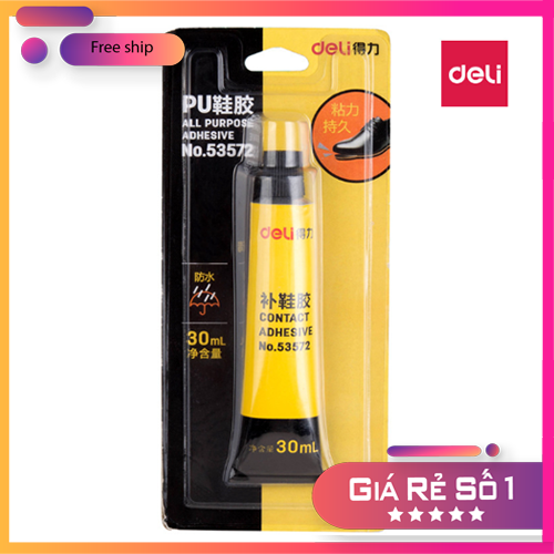 [HCM]Keo Dán Giày Tây Giày Vải Dép Deli Lực Dính Mạnh Chống Thấm Nước Hàng Chính Hãng Tuýp 30ml - Loại Mới