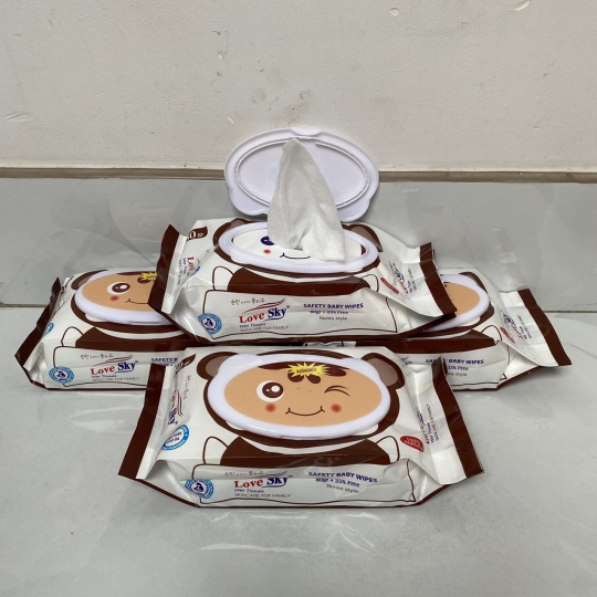 Khăn giấy ướt bibo 100 tờ, love sky