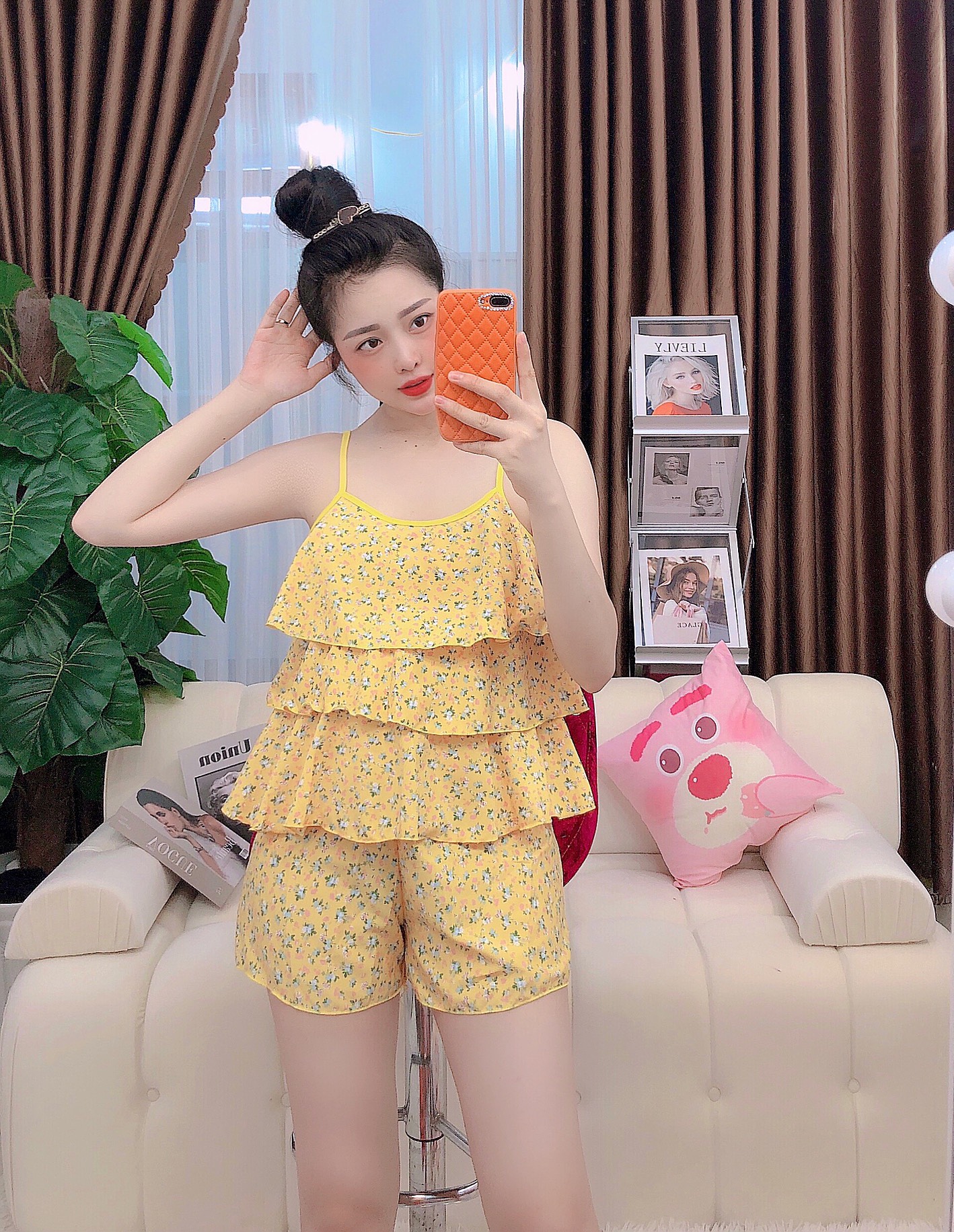 Đồ Bộ Ngắn 2 dây Phối Tầng Chấm Bi ,bông Siêu Xinh Chất Vải Mềm Mịn không nhănThoáng Mát GIAO GIỐNG MÀU BÔNG NGẪU NHIÊN