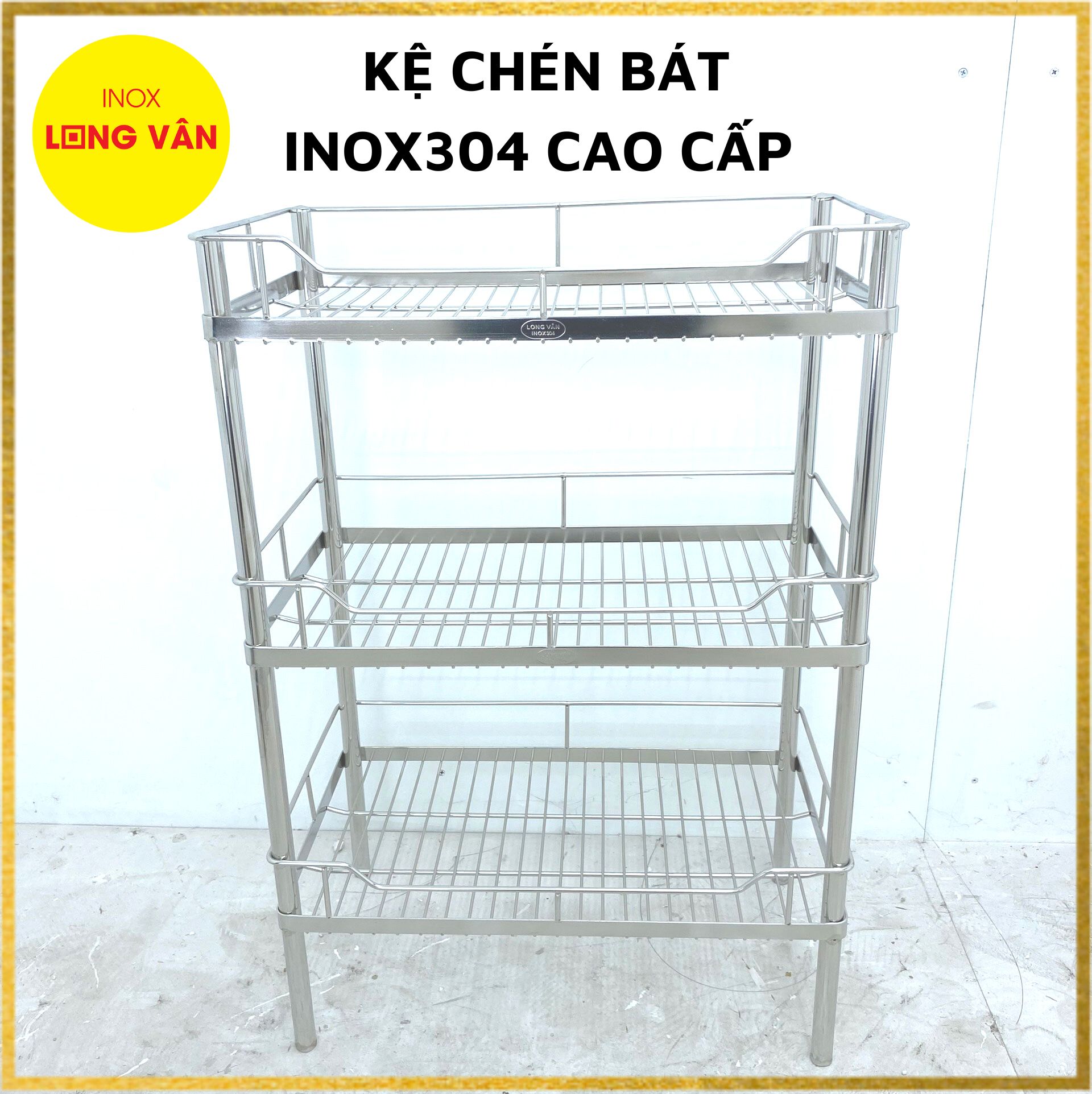 Kệ chén bát 100% INOX 304 cao cấp, 2/3 tầng,, dụng cụ nhà bếp tiện lợi, kệ đa năng đựng chén bát phòng bếp, cam kết Inox 304 sáng bóng