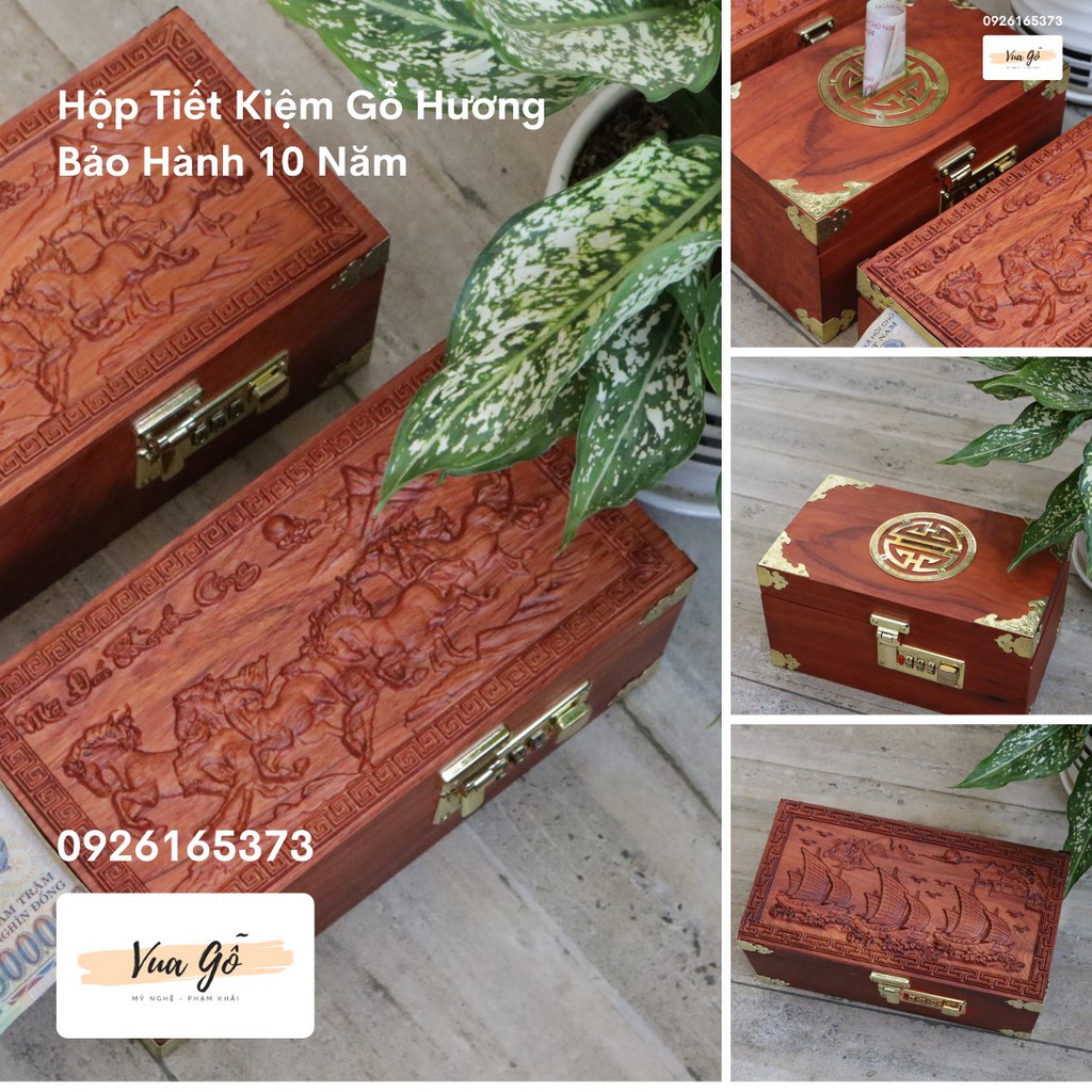 Hộp tiết kiệm, trang sức, con dấu, tài liệu, hầu đồng gỗ hương - bảo hành 10 năm