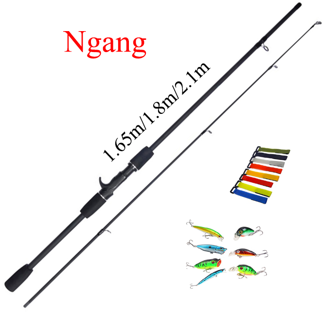 COD Cần câu cuộn Đứng/ngang  sợi carbon và dọc cần câu quay đúc Cần câu lure độ cứng M  2 khúc 1.65m/1.8m/2.1m