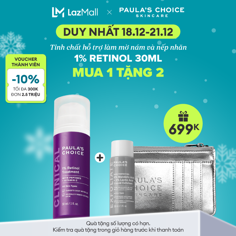 Tinh chất làm mờ nám và nếp nhăn Paula’s Choice Clinical 1% Retinol Treatment 30 ml 8010