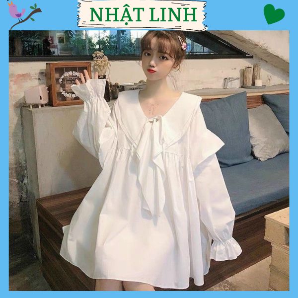 Áo sơ mi nữ chất lụa form rộng dáng babydoll tiểu thư bánh bèo NHẬT LINH - A61