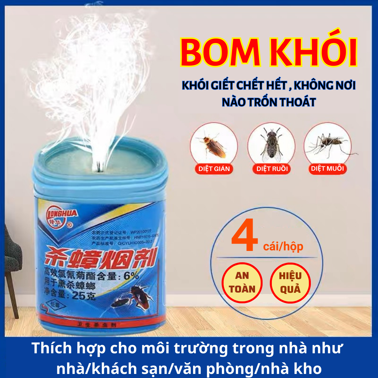 Thuốc diệt gián diệt ruồi diệt muỗi sinh học dạng hơi diệt kiến, diệt gián tận gốc