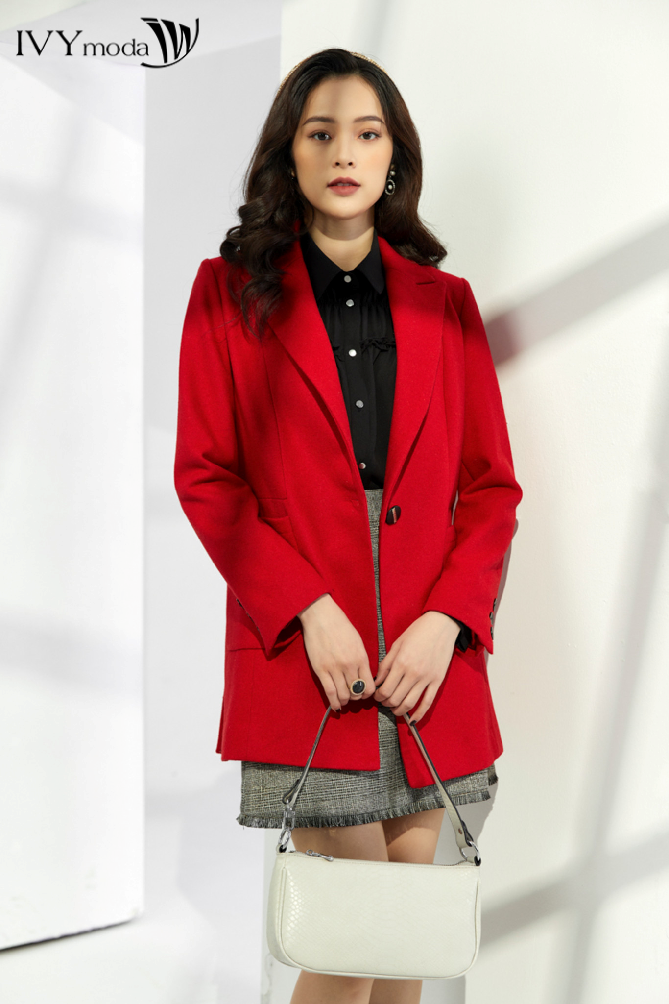 Áo khoác dạ nữ túi vuông thanh lịch IVY moda MS 70M6066