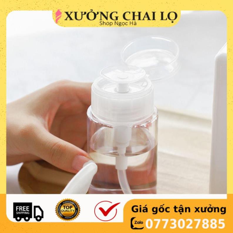 [120ml/200ml] Chai Nhựa Pet Chiết Mỹ Phẩm Toner Có Nút Nhấn Tiện Lợi - Lọ Chiết Nước Tẩy Trang