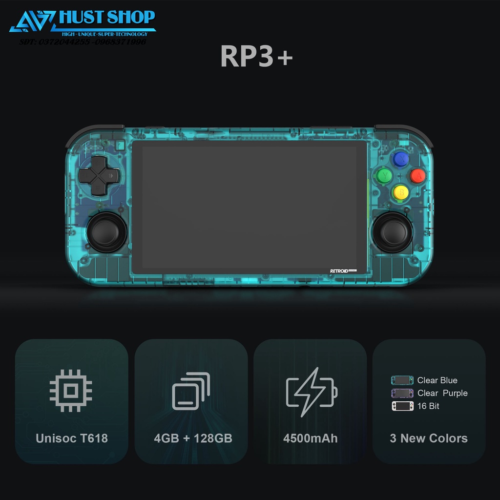 Máy chơi game retroid pocket 3+ màn 4.7 inch cảm ứng ram 4gb nâng cấp vi xử lý chơi mượt 20+ dòng games psp/dreamcast...