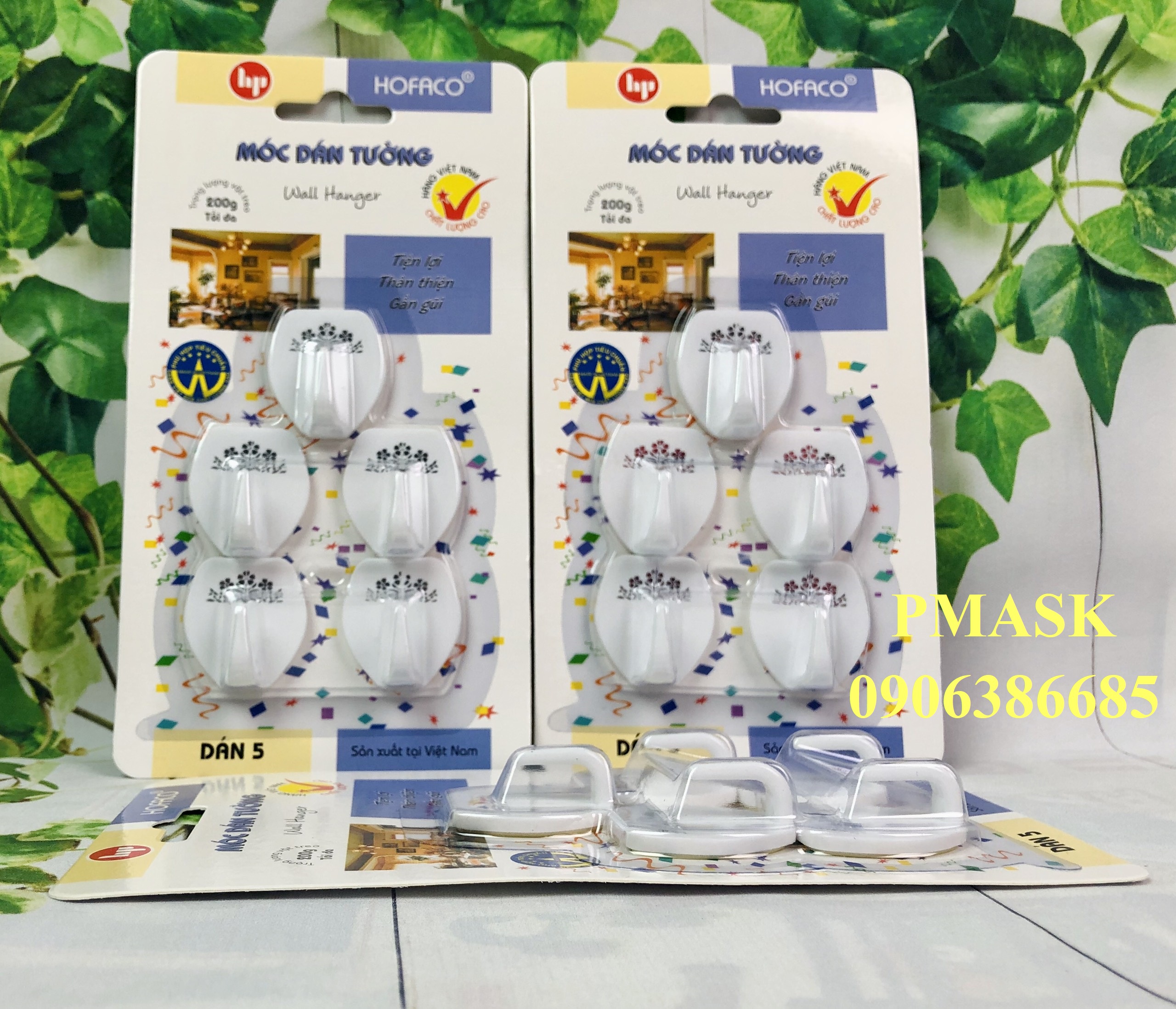 Móc dán tường trang trí họa tiết đơn giản, siêu tiện lợi - Móc dán 5 HPG09
