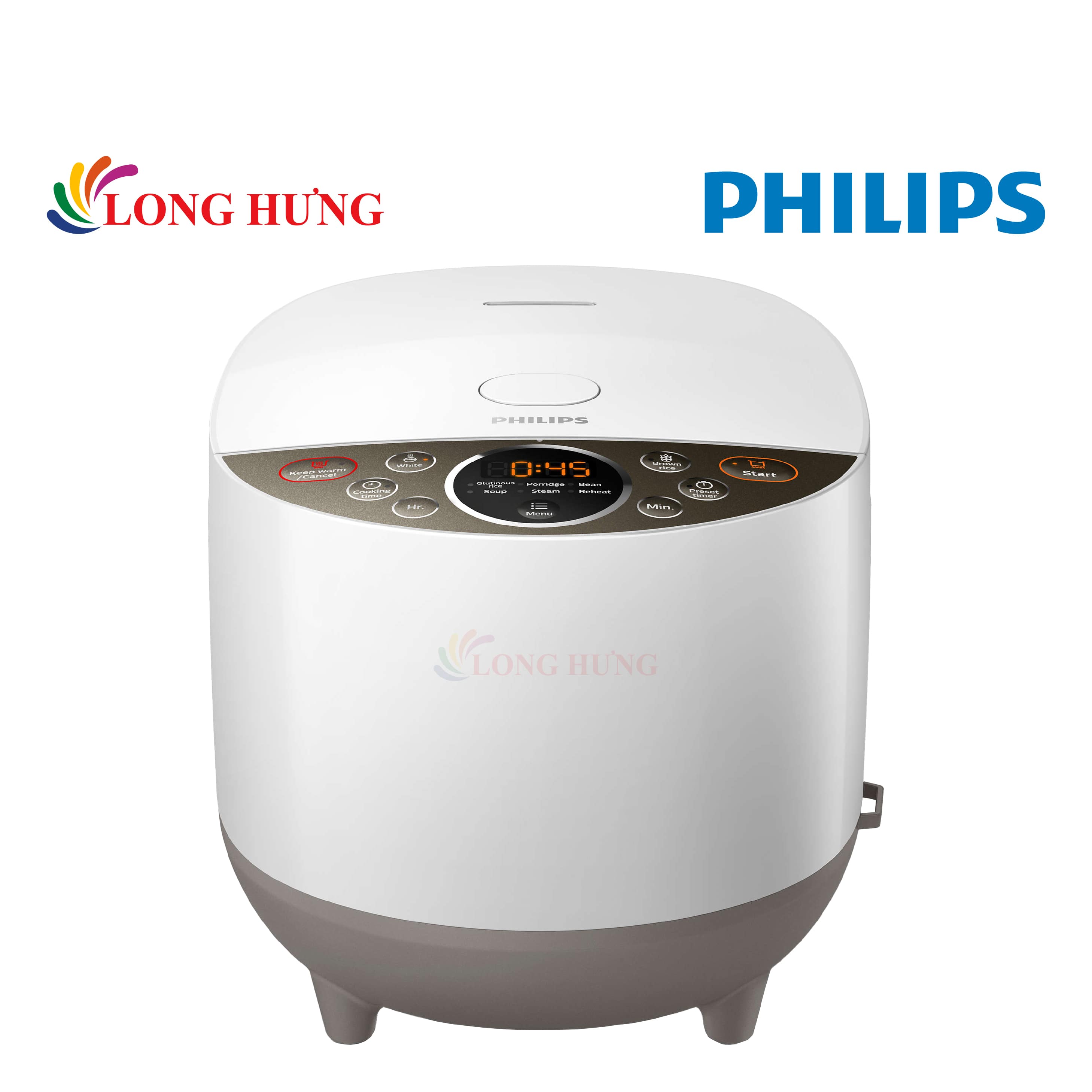 Nồi cơm điện tử philips 1.8 lít hd4515/68 - hàng chính hãng - công suất 860w, 9 chế độ nấu đa dạng, chế độ hẹn giờ