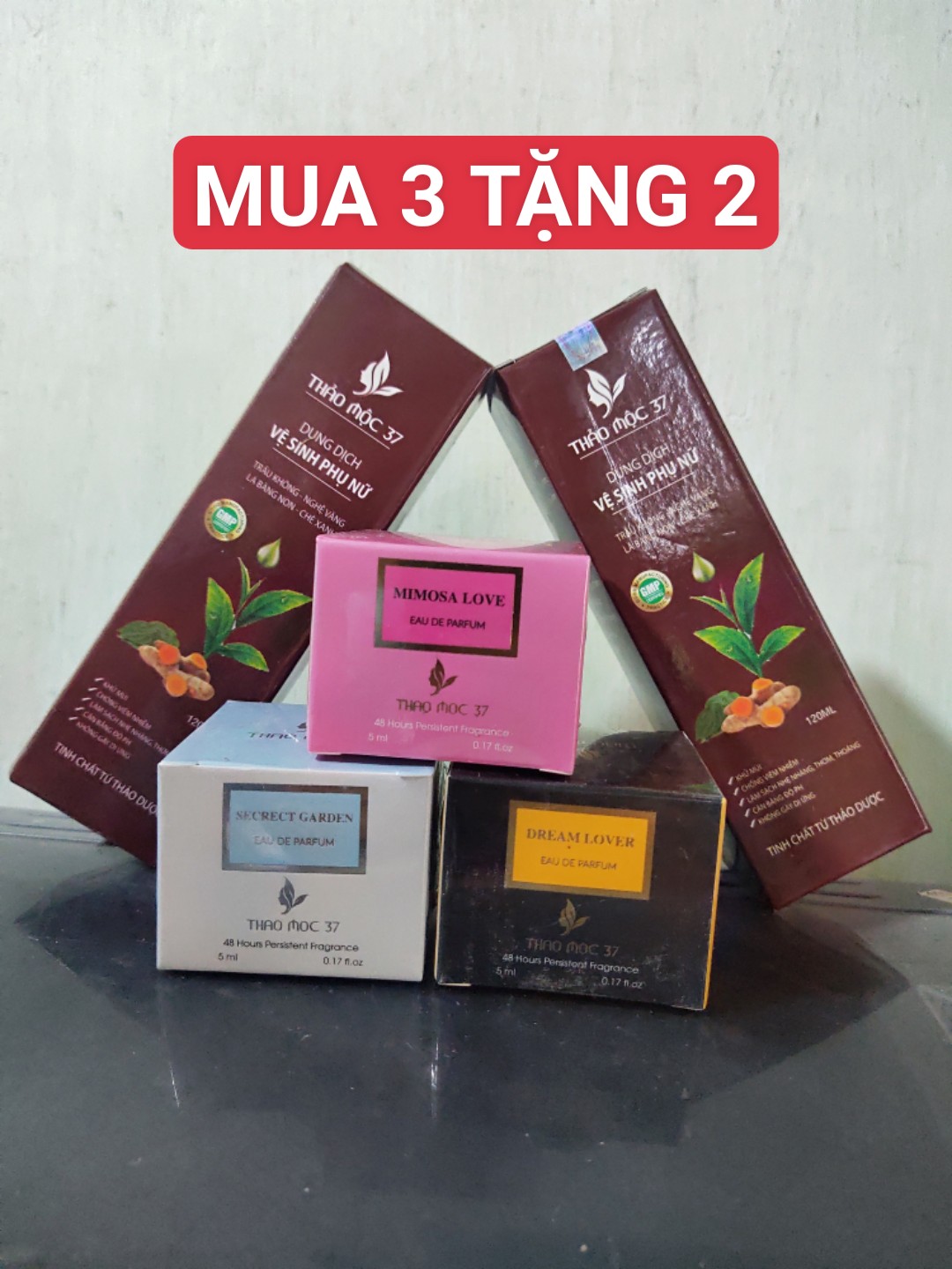 Mua 3 tặng 2 _nước hoa vùng kín thảo mộc 37_ lưu hương 48h