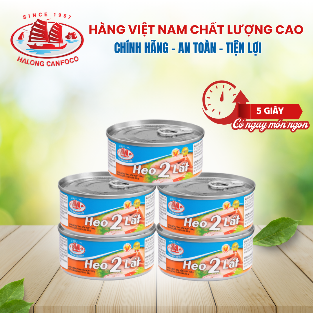 Combo 5 hộp heo 2 lát 150g - Đồ Hộp Hạ Long