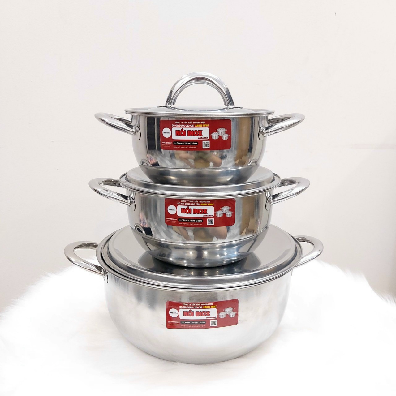 Bộ 3 nồi bầu tithafac inox cao cấp