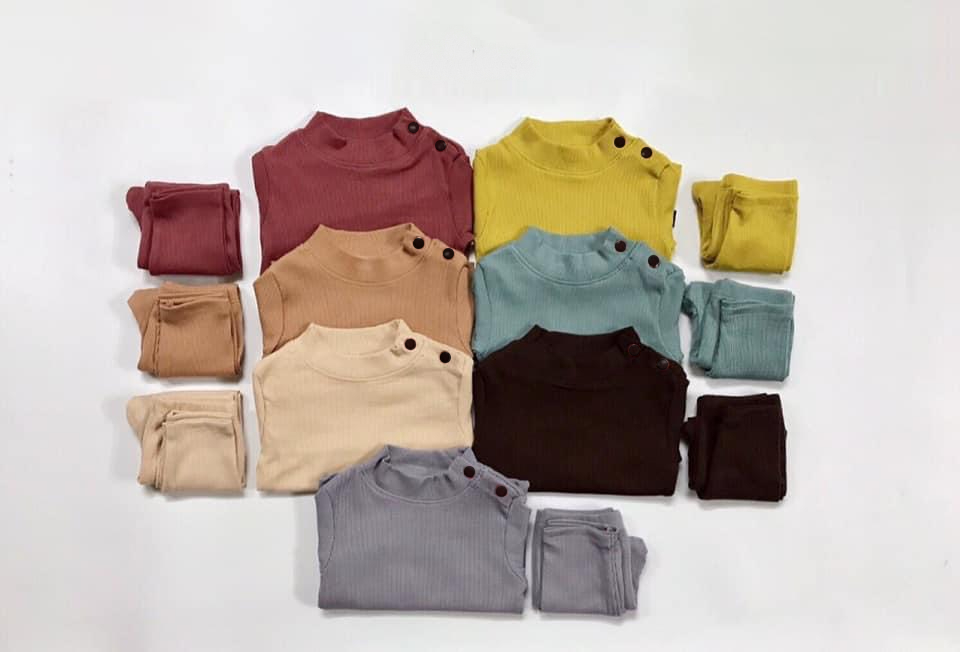 Bộ len gân cúc vai QATE617 cho bé trai và bé gái