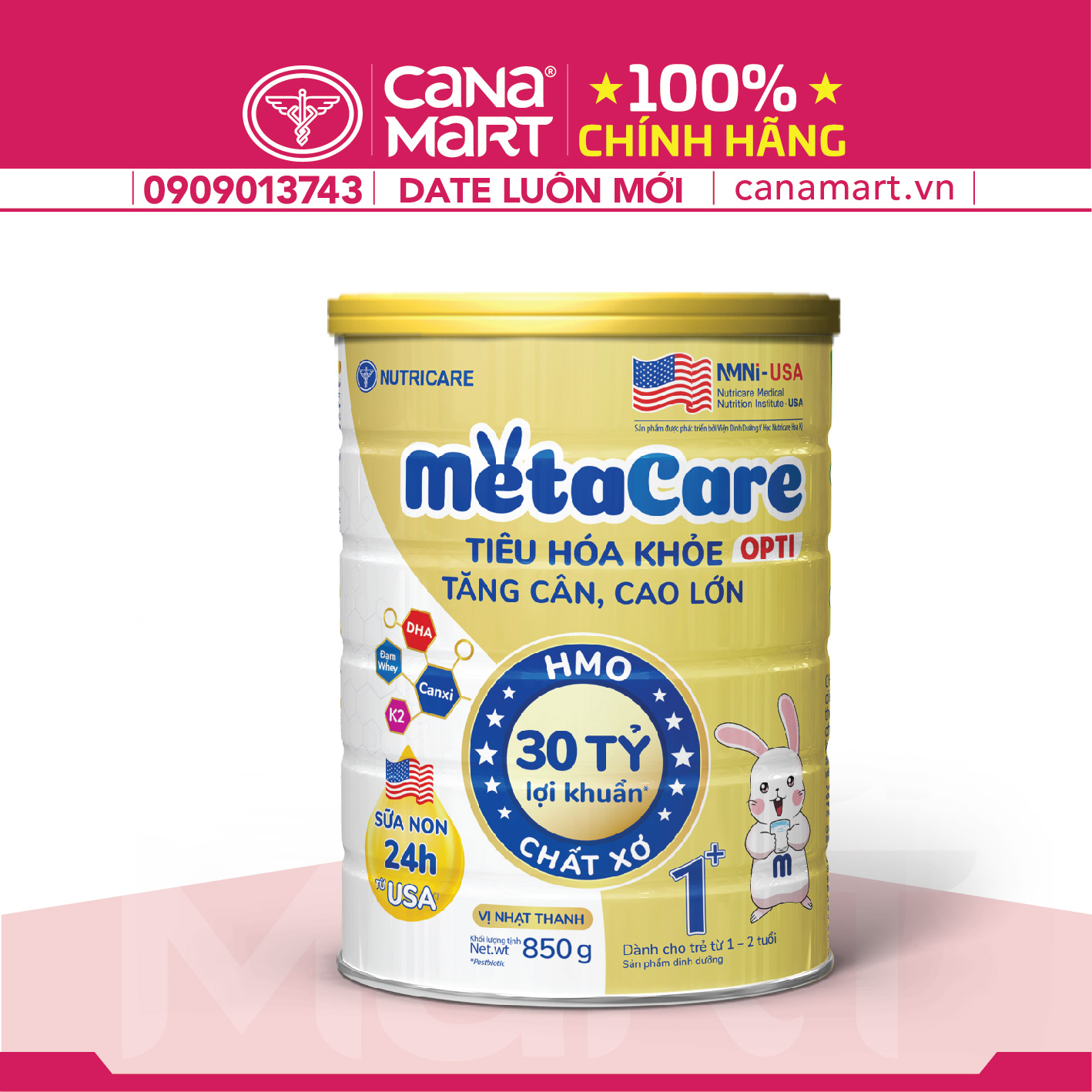 Sữa bột Nutricare MetaCare Opti 1+ tiêu hóa khỏe, tăng cân, cao lớn