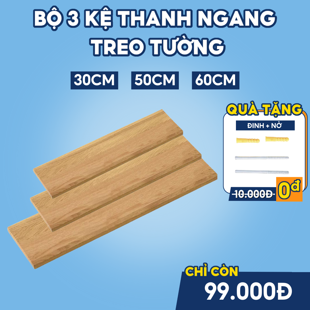 Bộ 3 kệ treo tường để đồ trang trí gỗ mdf cực bền yapi - ghc-195 - nội thất lắp ráp