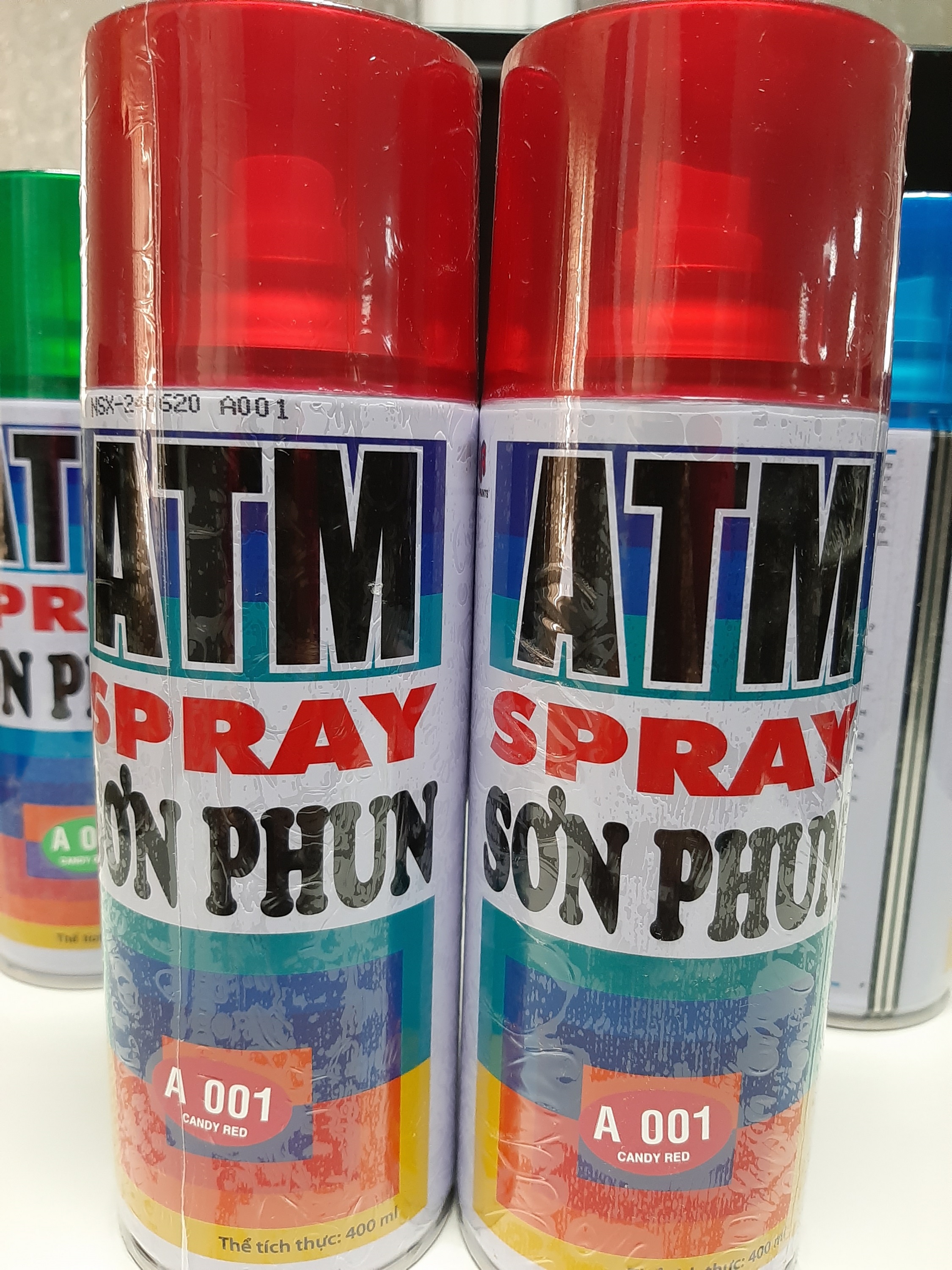 Sơn Xịt Xe Máy Màu Đỏ ATM A001 Candy Red