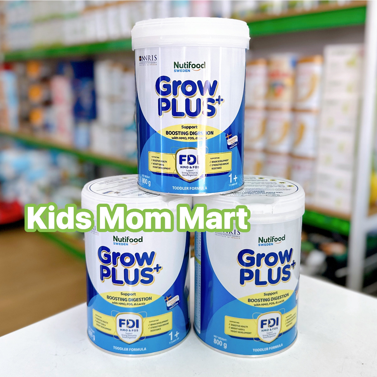 Sữa Bột Grow Plus Nutifood Xanh Tiêu Hoá 1+ 2+ 800gr Mẫu Mới Nhất