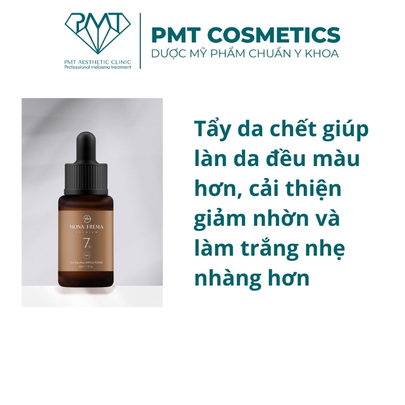 Tẩy da chết mona frema mpa + 3.6 steropeel exfoli-toner 7% pmt cosmetics 30ml