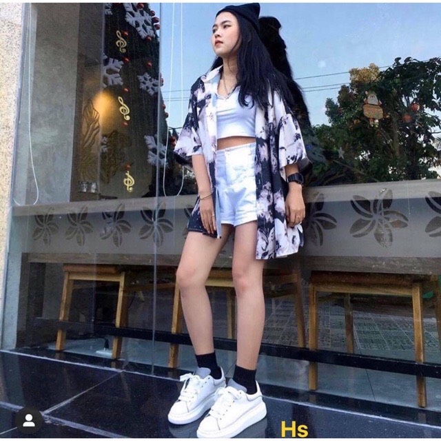 Áo sơ mi loang đen trắng HSU1
