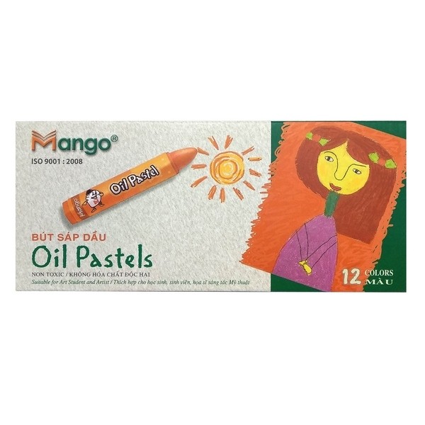 Bút sáp dầu lục giác mango colors 12 màu - đầu lục giác