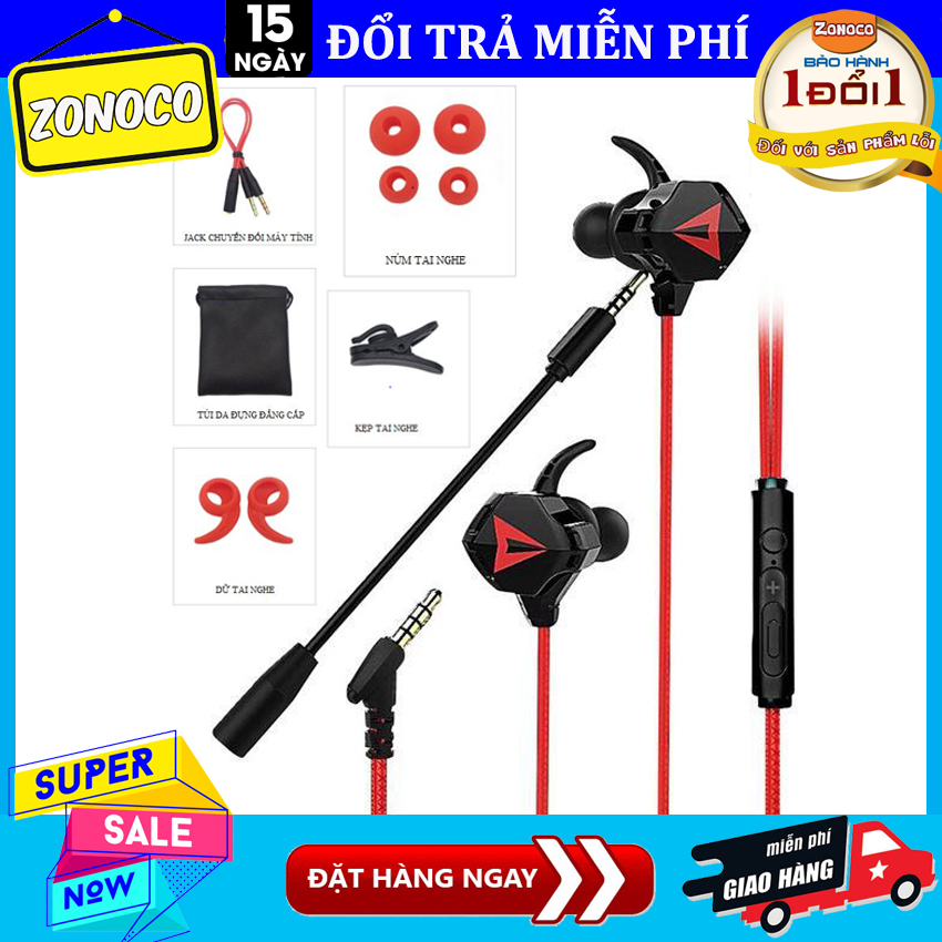 Tai nghe nhét tai Gaming có dây có mic G901 chơi pubg, game mobile + tặng kèm cáp chuyển đổi để dùng cho máy tính, laptop