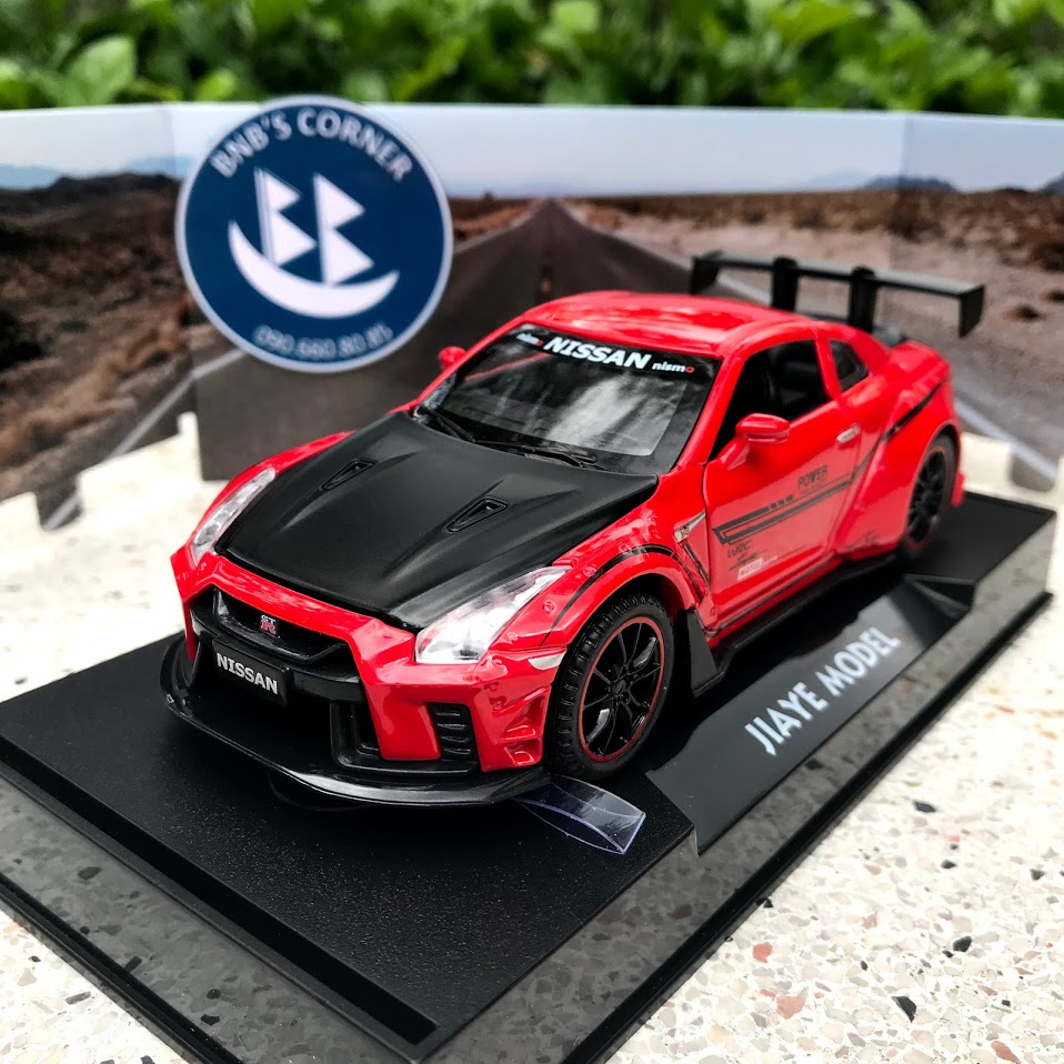 Xe mô hình hợp kim nissan gtr 1:32 double horses - full box màu đỏ