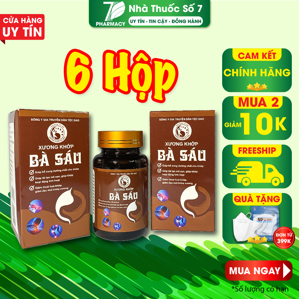 Combo 6 hộp viên xương khớp bà sáu - 200 viên hoàn, dứt điểm hoàn toàn bệnh đau nhức xương khớp