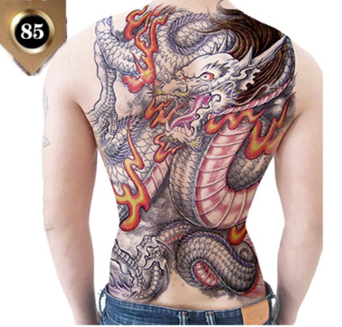 [HCM]Hình xăm dán thần chết kín lưng trắng đen 35x50cm (tặng bắp táy xinh 15x21cm. Chọn mẫu tùy thích)